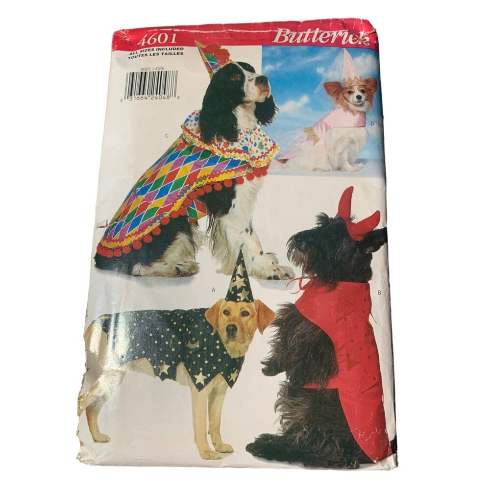 Butterick 4601 Dog Costumes Sewing Pattern All Sizes Included uncut 2000s